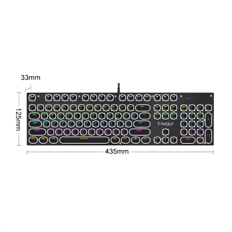 T-WOLF T75 104 Keys Adjustable RGB Light Computer Game Wired Mechanical Keyboard T-WOLF T75 104 Keys Adjustable RGB Light Computer Game Wired Mechanical Keyboard